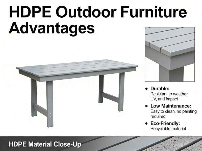 HDPE Outdoor Patio Dining Set with Table and Four Chairs by HouseOfZazla