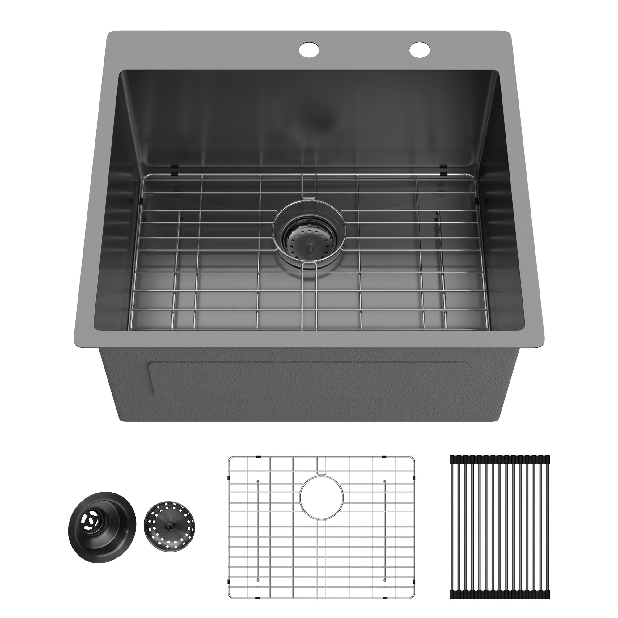 Topmount Kitchen Sink 16 Gauge, Single Bowl by HouseOfZazla