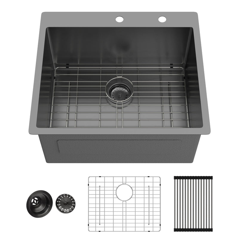 Topmount Kitchen Sink 16 Gauge, Single Bowl by HouseOfZazla