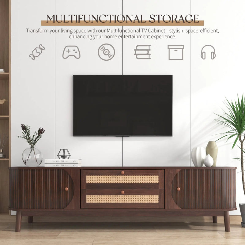 Modern Farmhouse Rattan TV Stand by BLAKHOM