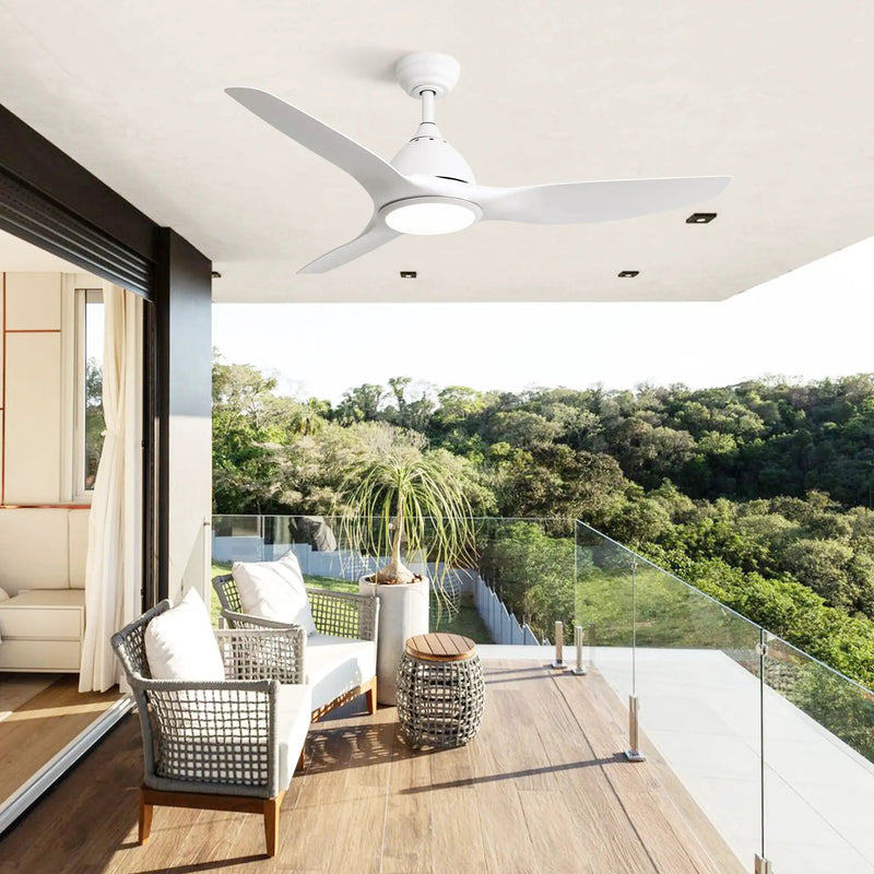 Modern Ceiling Fan With 22W Led Light, 3 ABS Fan Blades Dc Motor Ceiling Fan For Bedroom Living Room by HouseOfZazla