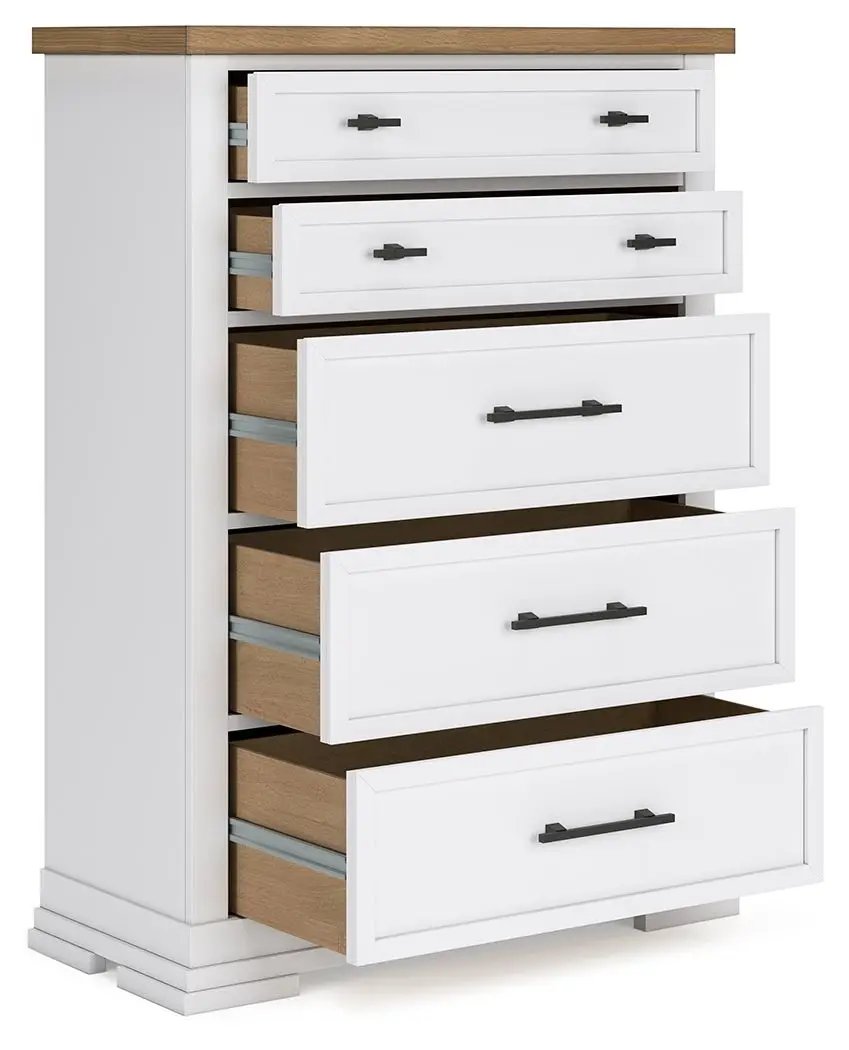 Ashbryn - Five Drawer Chest - White / Natural by Unique Piece Furniture