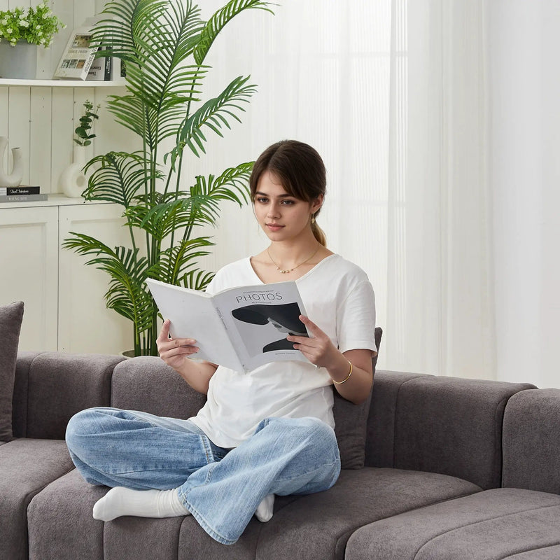 Modular Sectional Sofa With 2 Pillows, Symmetrical Design by HouseOfZazla