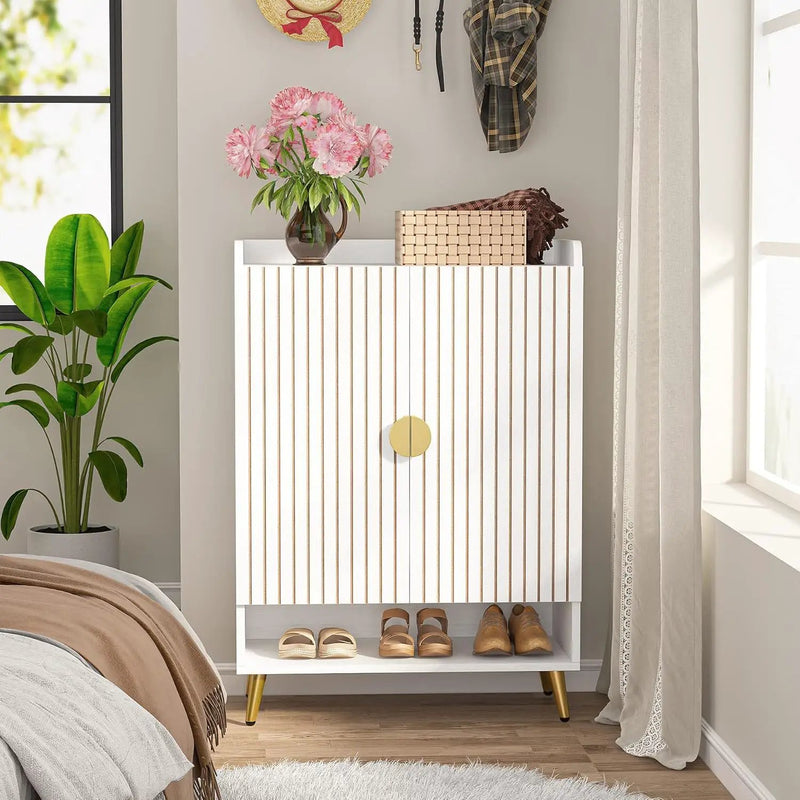 Shoe Cabinet With Doors, 7 Tier Storage Organizer