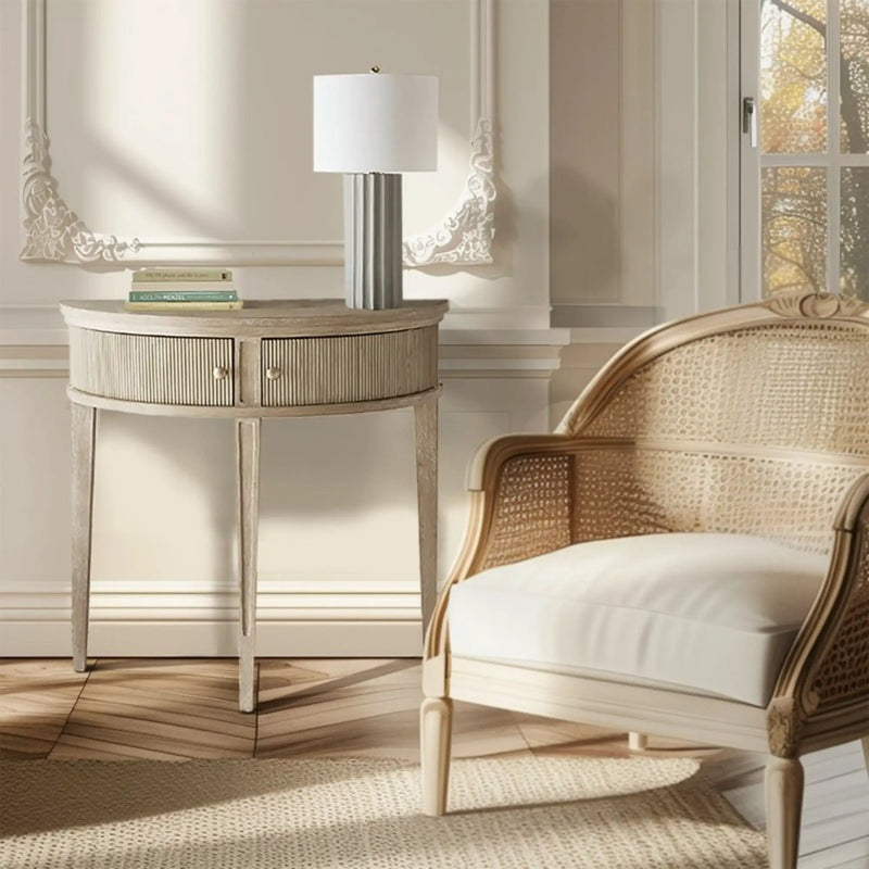 Vintage Inspired Storage Console Table With Fluted Doors by Unique Piece Furniture