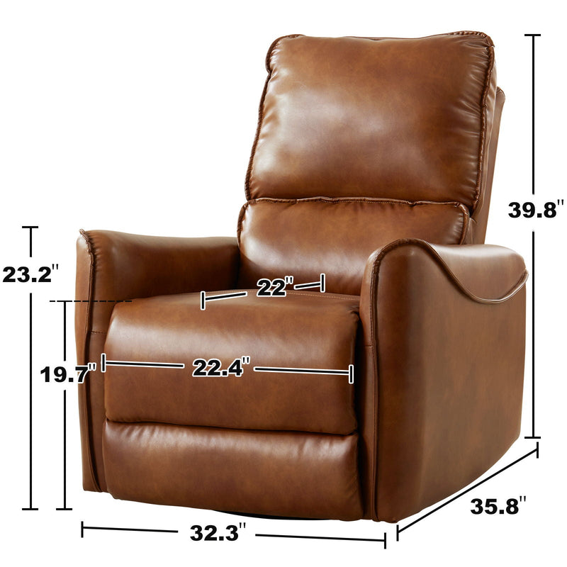 Electric Recliner Chair With Rocker And Swivel Function - Brown by HouseOfZazla