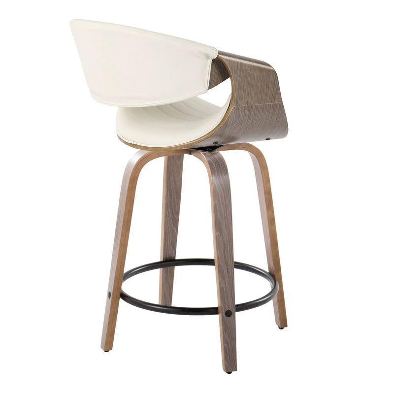 Symphony - Mid Century Modern Fixed Height Counter Stool With Swivel And Round Footrest (Set of 2) by HouseOfZazla