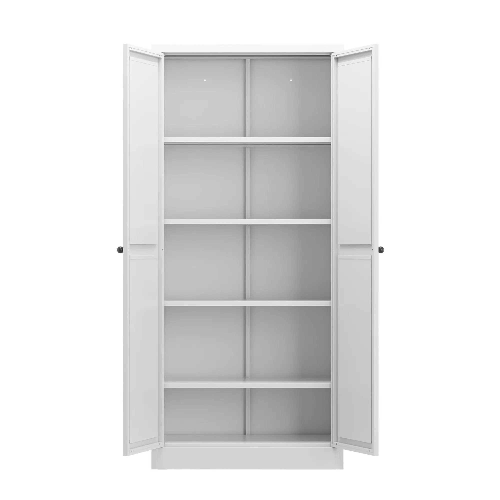 Metal Kitchen Pantry Cabinet With Adjustable Storage And 4 Heavy Duty Shelves - White by HouseOfZazla