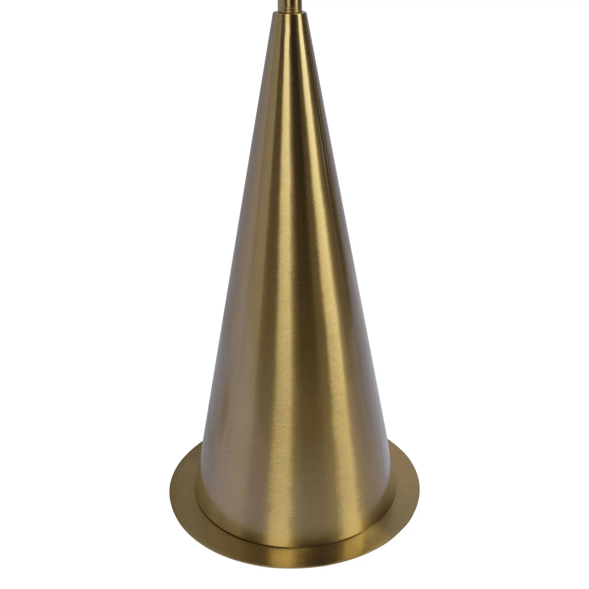 Lisbon - Floor Lamp With On / Off Switch Coned Base Hanging Shade - Antique Brass / White by Unique Piece Furniture
