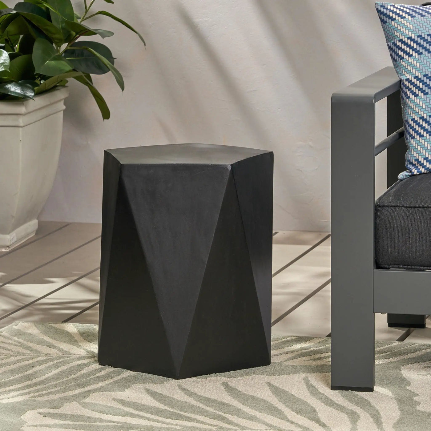 Side Table With Geometric Design by Unique Piece Furniture