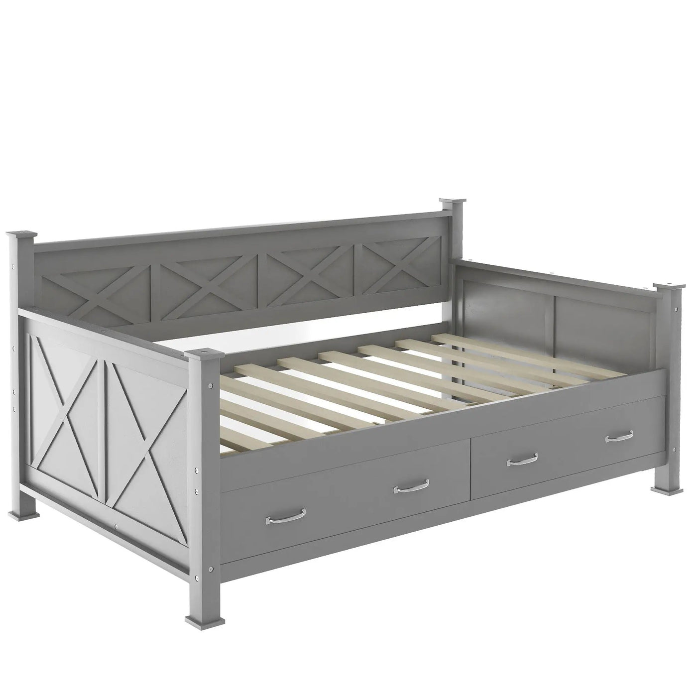 Modern Daybed With 2 Large Drawers, X Shaped Frame by Unique Piece Furniture