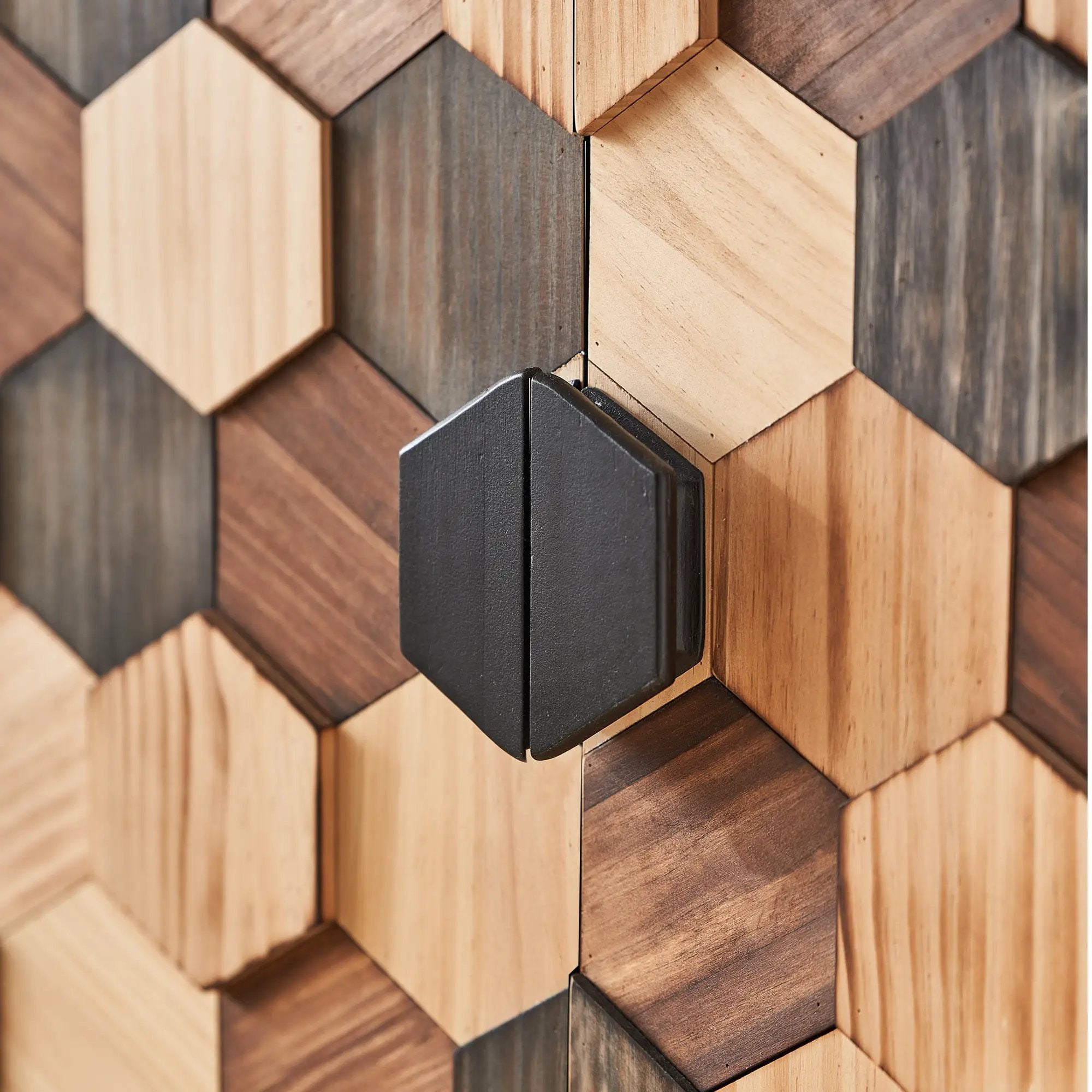 Distressed Storage Cabinet with Honeycomb Pattern by HouseOfZazla