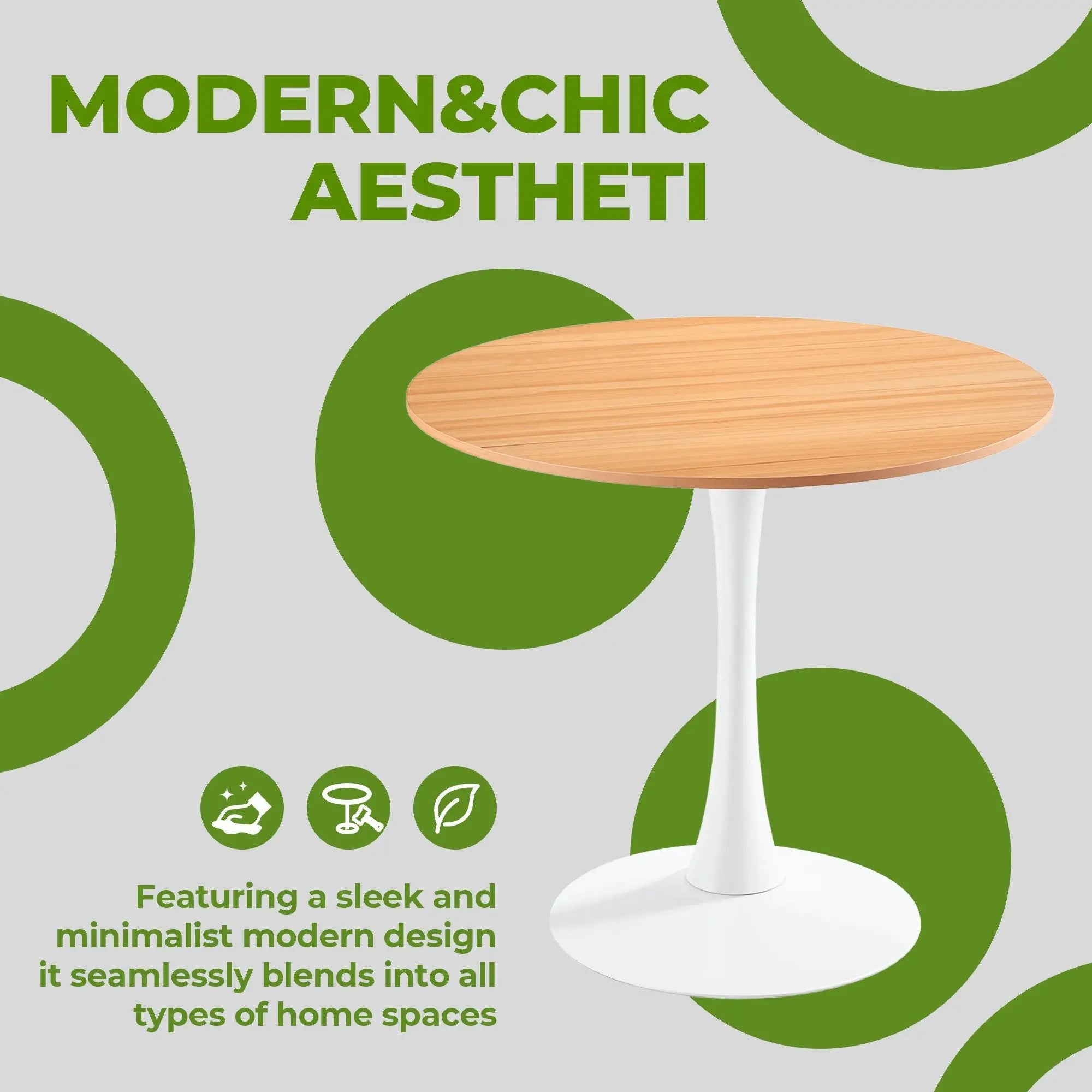 Mid-Century Tulip Table With Round Top, Pedestal Base by Unique Piece Furniture