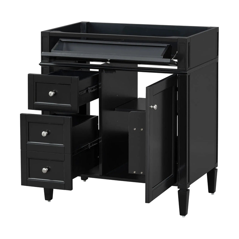 Bathroom Vanity With 2 Drawers And Tip-Out Drawer, Storage Cabinet by HouseOfZazla