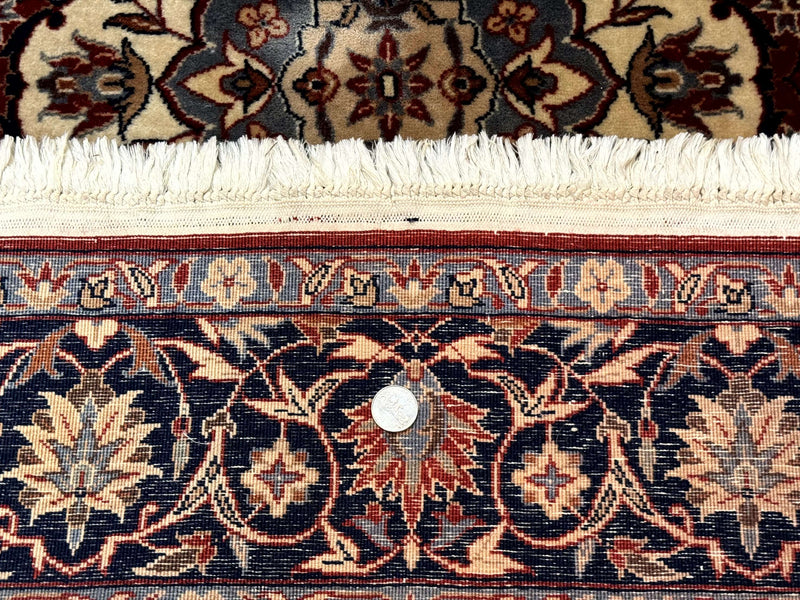 Sino Persian Rug 4x6, Traditional Wool Hand Knotted Carpet, Red Navy Blue, 225 KPSI by Jewel Rugs