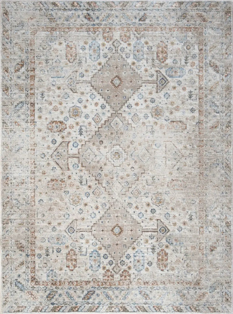 Noble - 5'3" X 7'3" Polyester Area Rug - Ivory by HouseOfZazla