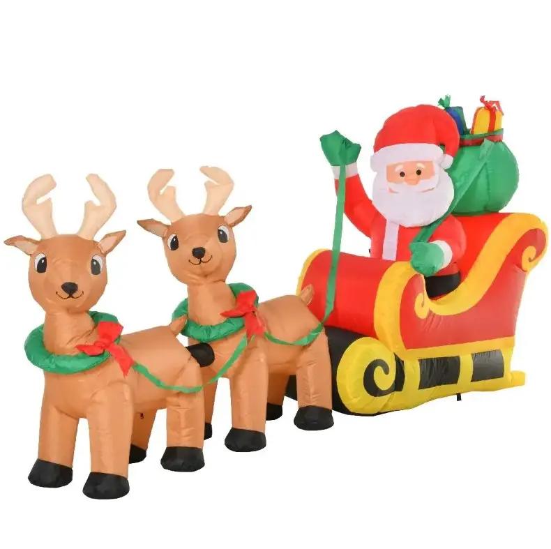 Outdoor Inflatable Santa Claus Decoration with Sleigh and Reindeer, photo 2 of 8