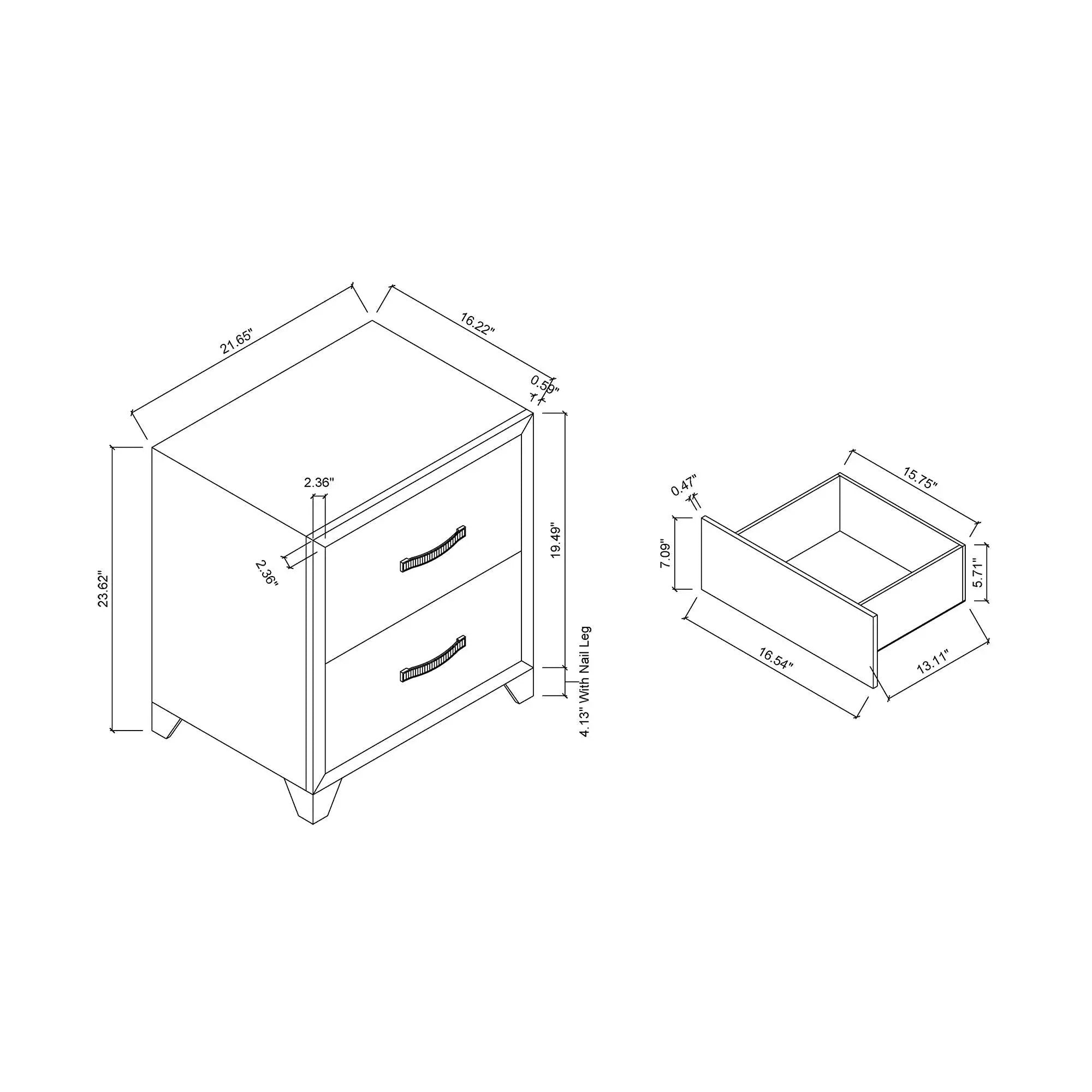 Carlos - Nightstand - Black by Unique Piece Furniture