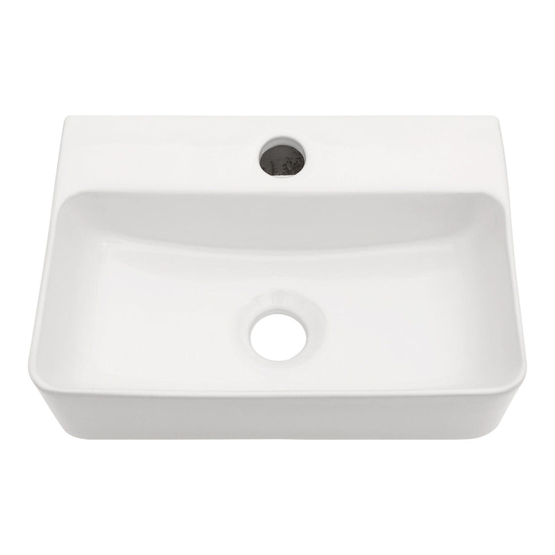 Ceramic Rectangle Wall Mount Bathroom Sink With Single Faucet Hole by HouseOfZazla