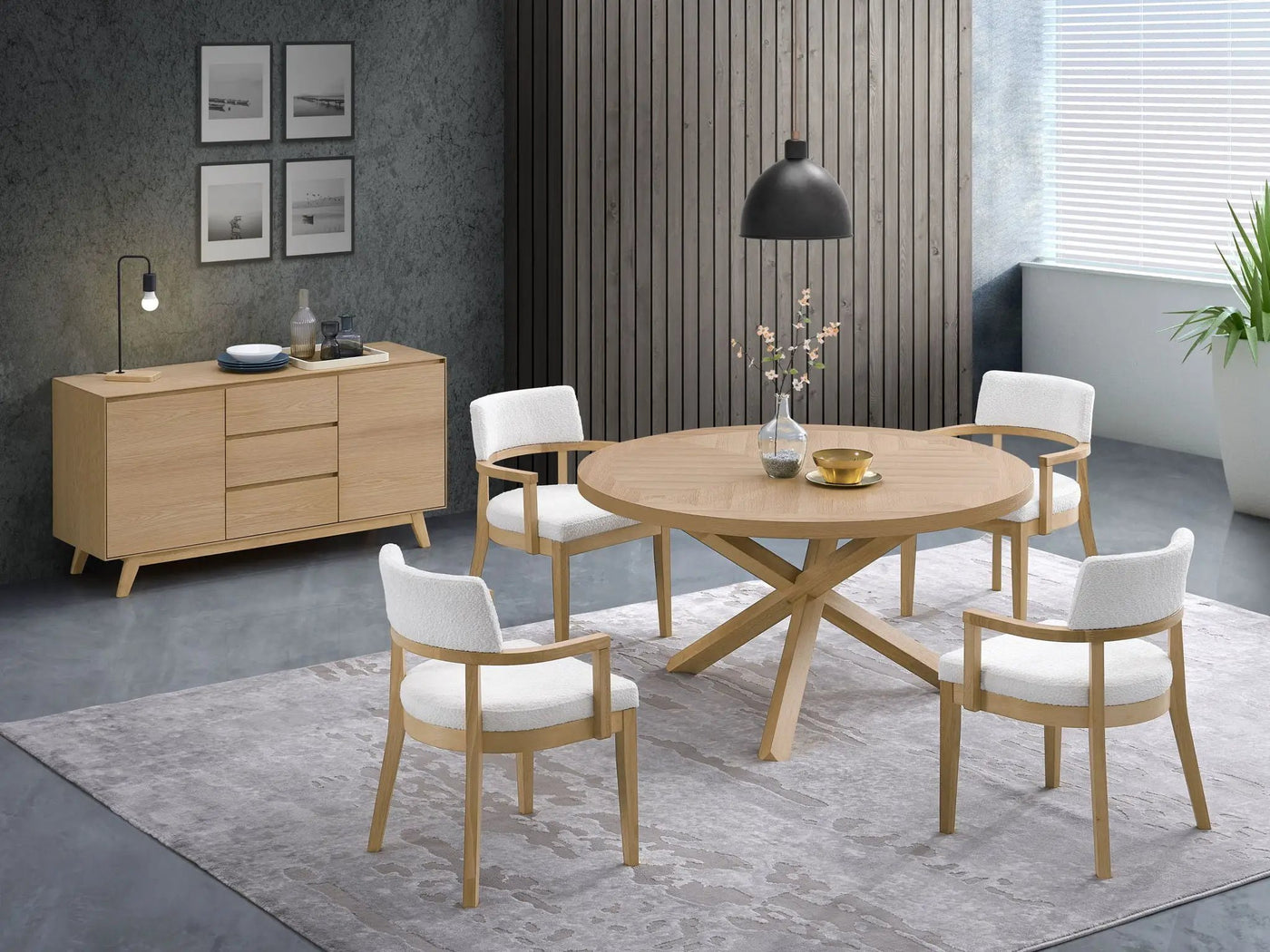 Kasem Round Table With Matching Chair Dining Room Set by HouseOfZazla