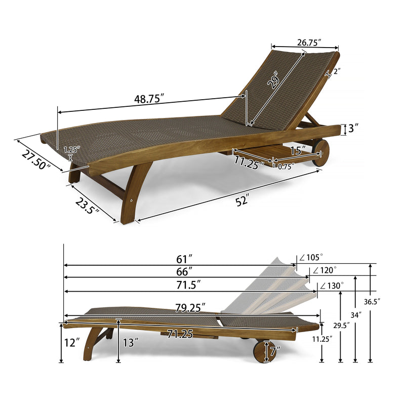 Banzai Chaise Lounge with Pull-Out Tray [Set of 2 Pcs] by HouseOfZazla