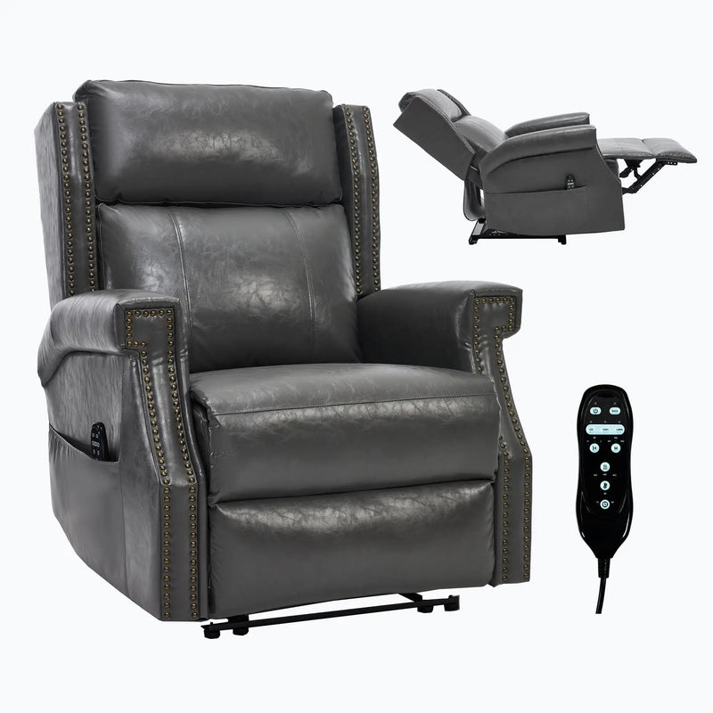 Manual Recliner Chair With Heavy Duty Motion Mechanism, 8 Vibrating Nodes And 3 Massage Modes For Living Room by HouseOfZazla