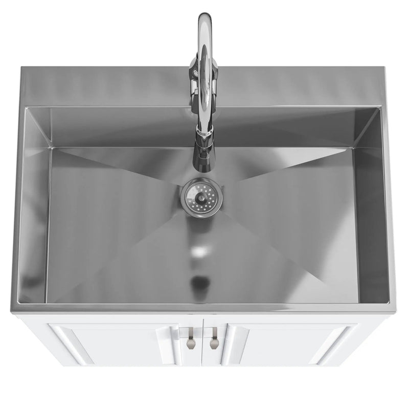 Darwin - Deluxe Laundry Cabinet With Pull-Out Faucet And Stainless Steel Sink by HouseOfZazla