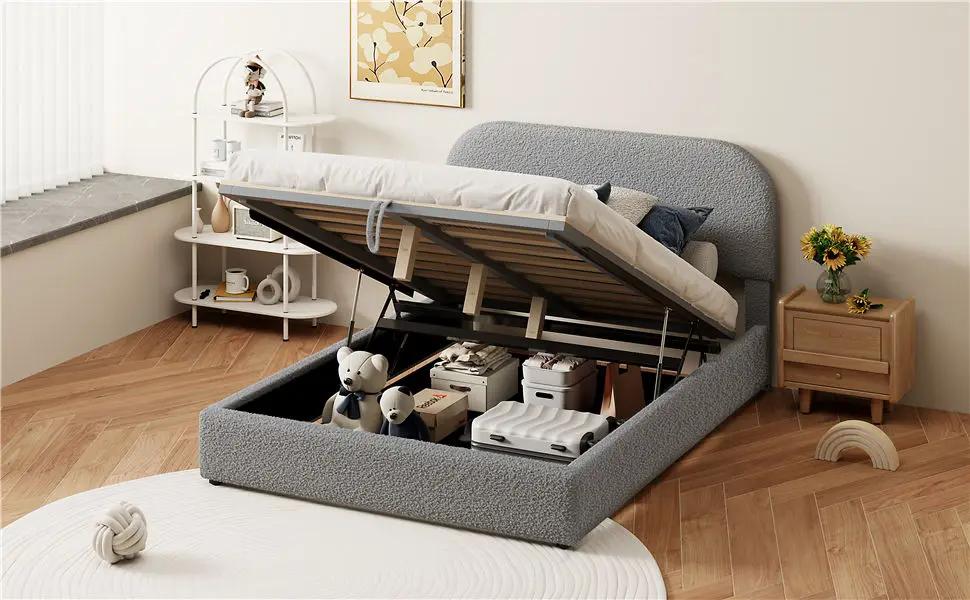 Upholstered Platform Bed With Hydraulic Storage System by HouseOfZazla