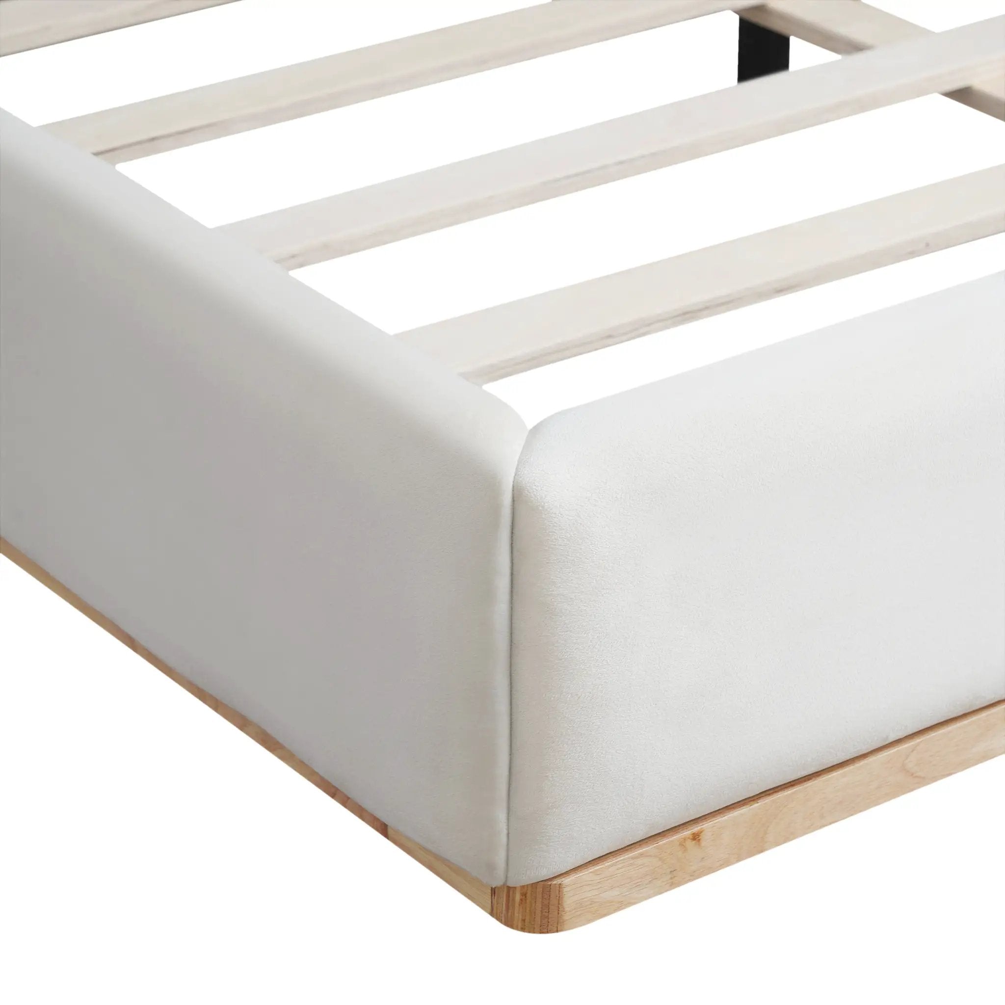 Elegant Upholstered Bed With Solid Wood Frame, King by HouseOfZazla