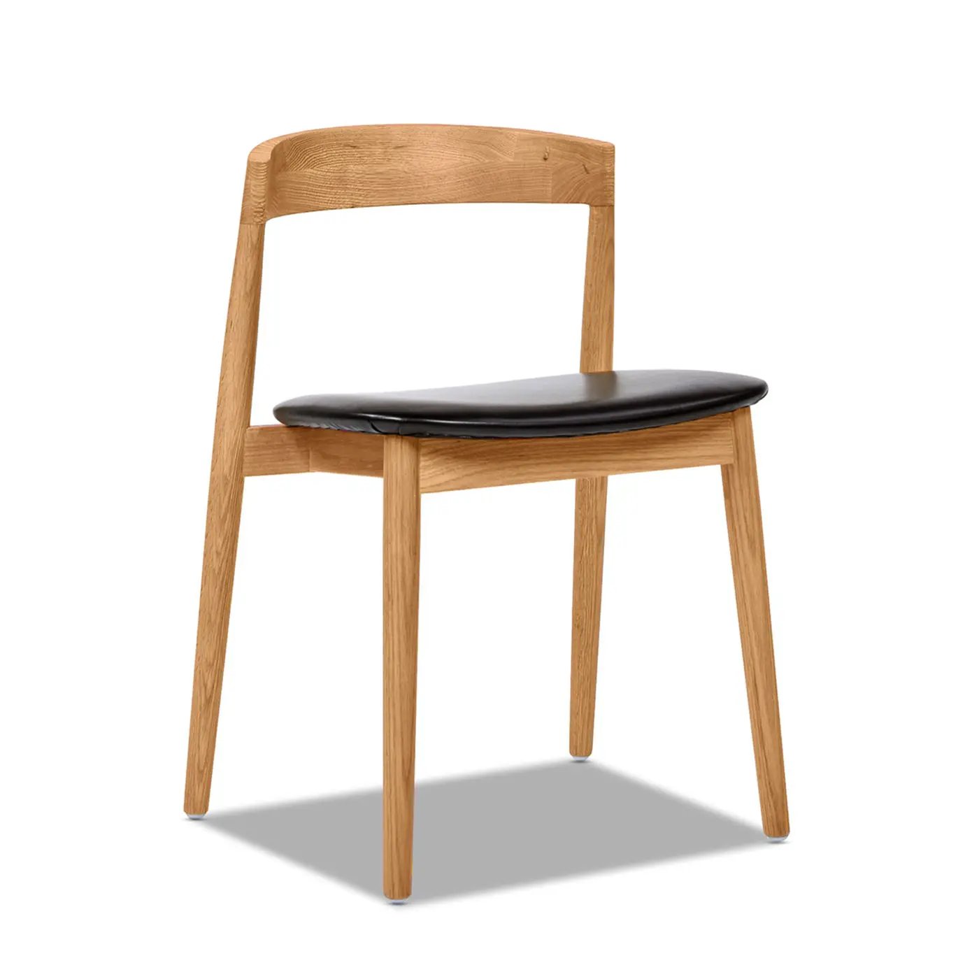 Raven - Stacking Sculpted Oak Dining Chair - Warm Natural Brown / Black by HouseOfZazla