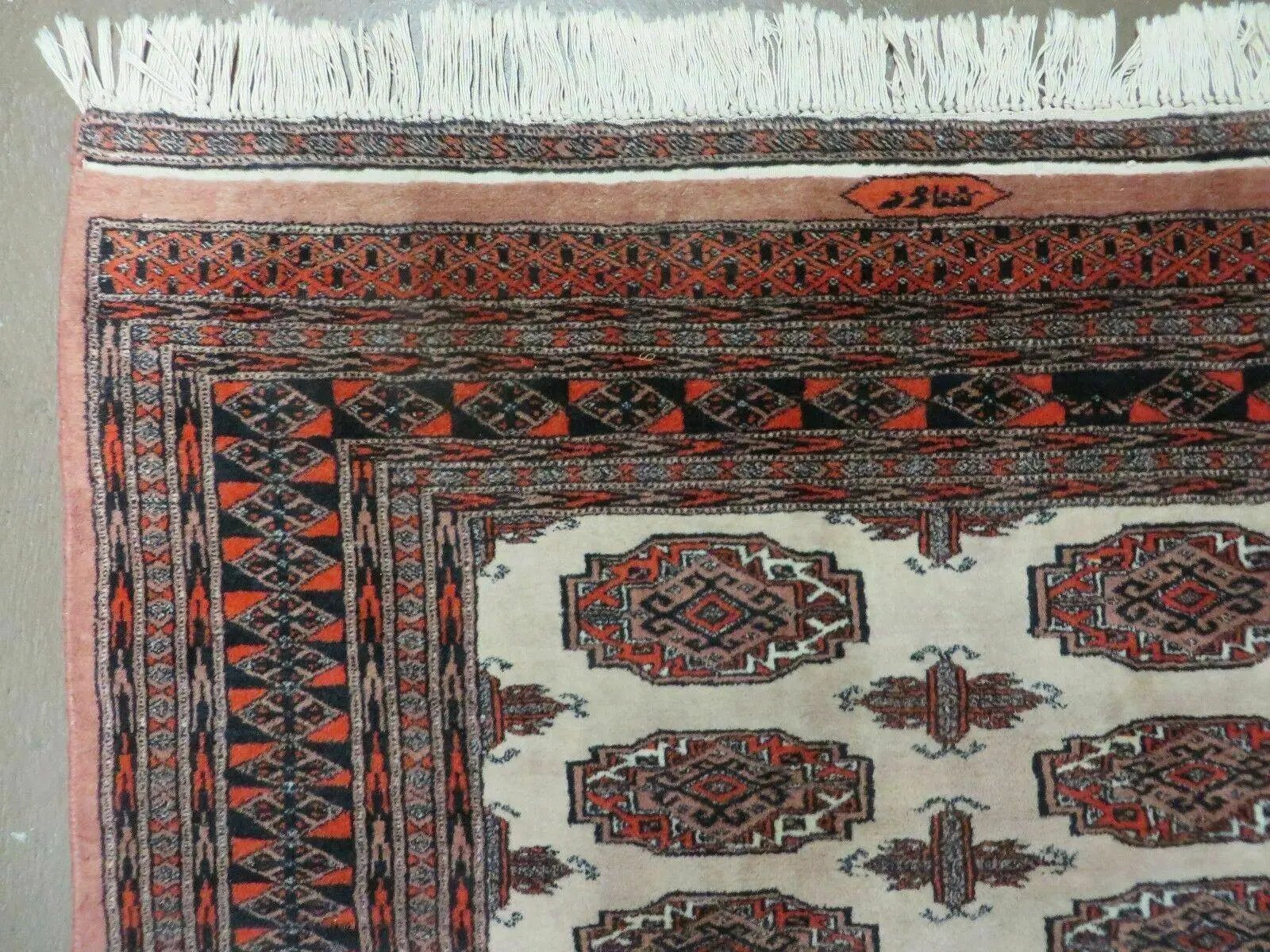 4' X 6' Vintage Handmade Bokhara Turkoman Pakistan Wool Rug Carpet Nice by Jewel Rugs