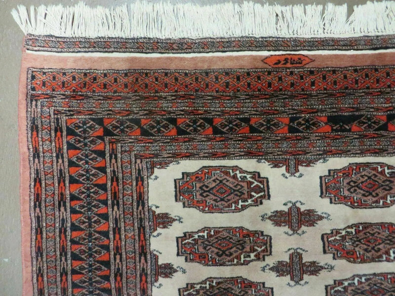 4' X 6' Vintage Handmade Bokhara Turkoman Pakistan Wool Rug Carpet Nice by Jewel Rugs