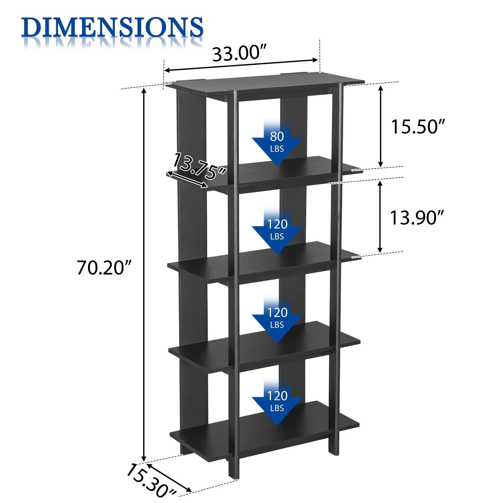 4-Tier Wooden Open Bookcase by HouseOfZazla