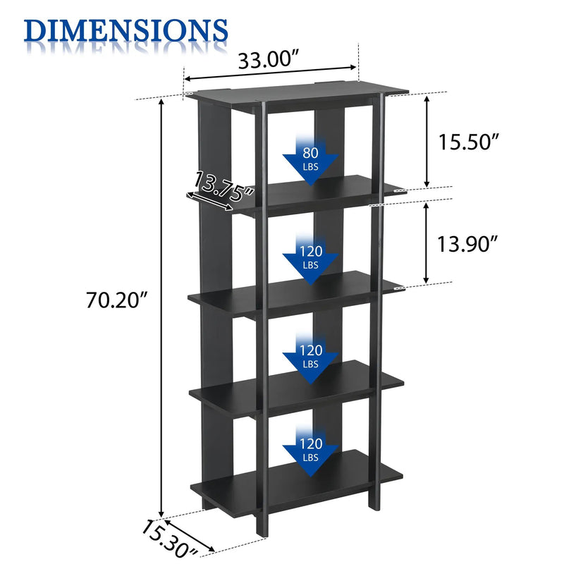 4-Tier Wooden Open Bookcase by HouseOfZazla