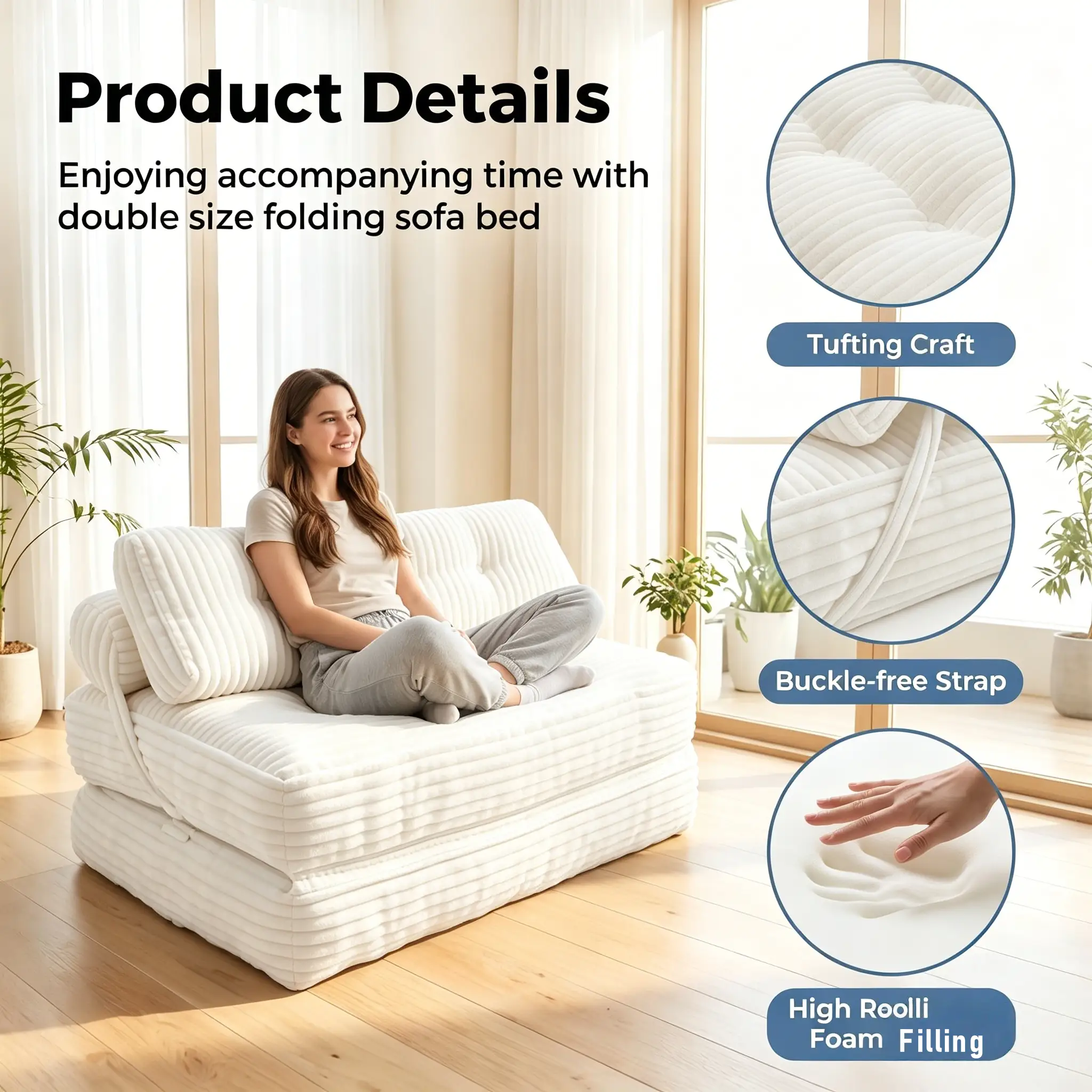 Folding Sofa Bed: Convertible Chair for Living Room or Bedroom by HouseOfZazla