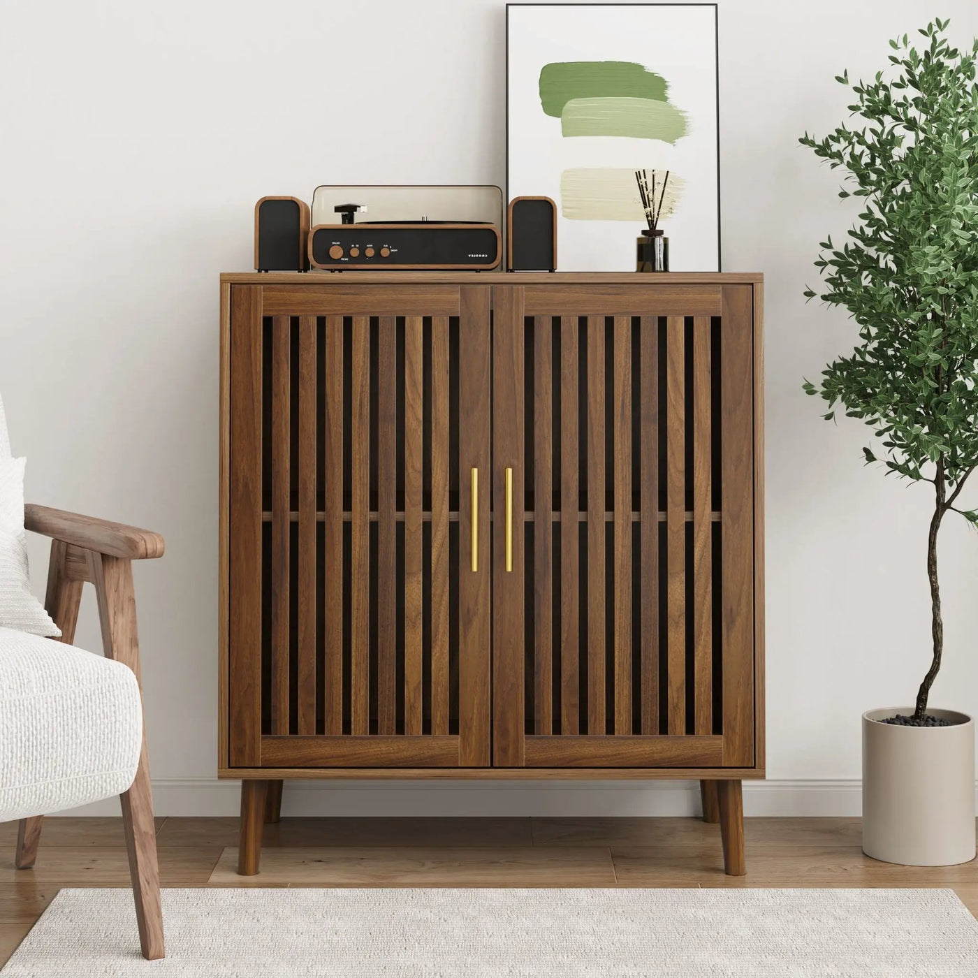 Grille Striped Sideboard Buffet Cabinet With Storage by HouseOfZazla