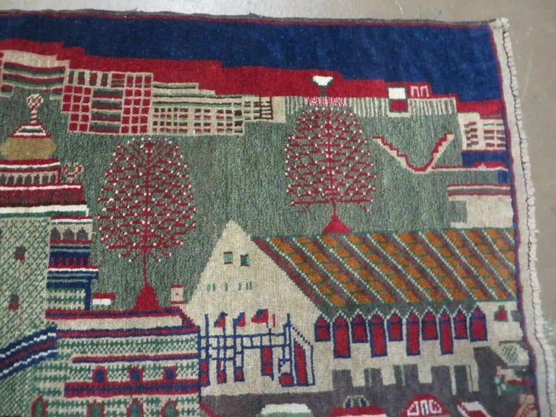 3' X 5' New Vintage Handmade Afghan Balouch Tribal Wool Pictorial Rug # 302 by Jewel Rugs