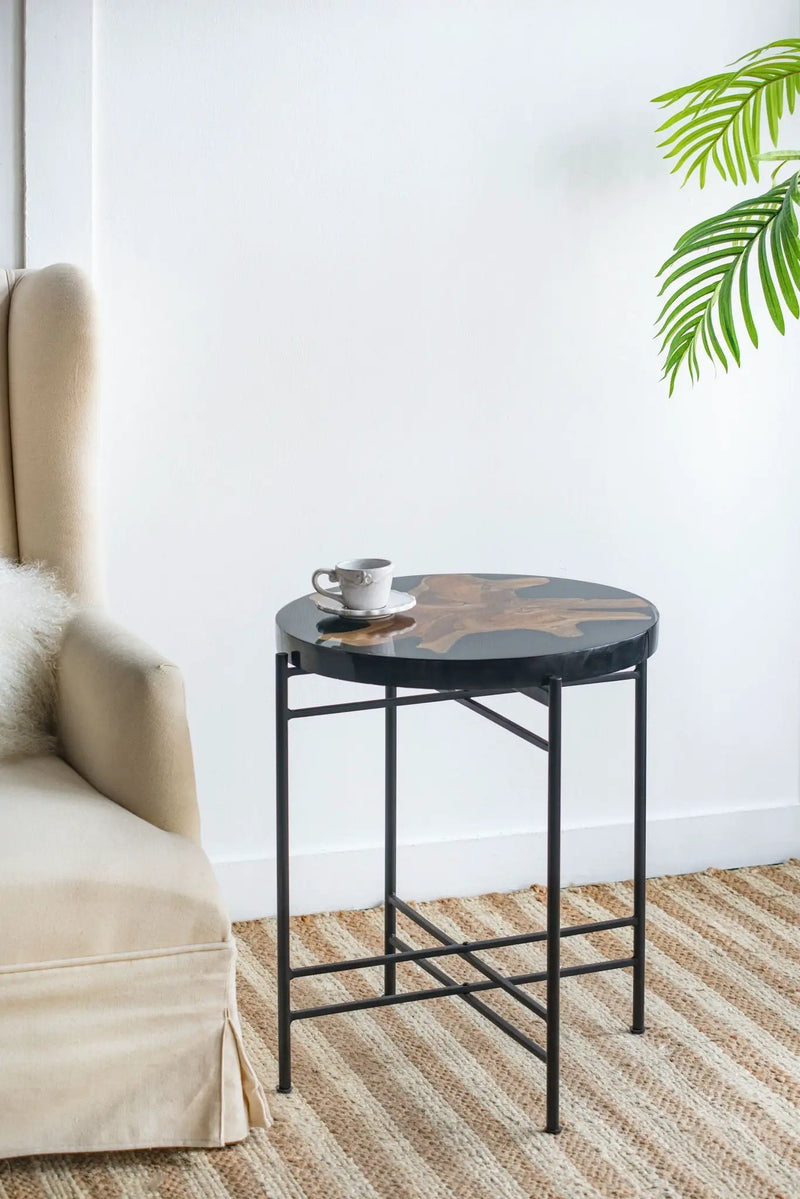 Side Table - Black / Brown by HouseOfZazla