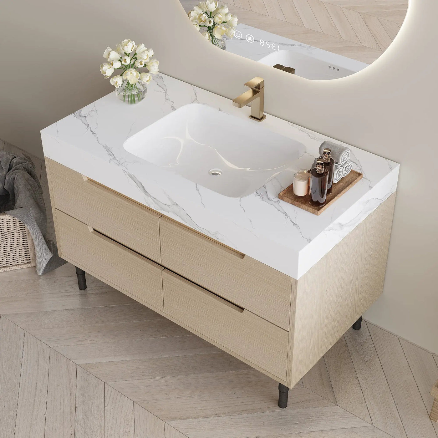 35.4" Modern Bathroom Vanity with Undermount Sink by HouseOfZazla