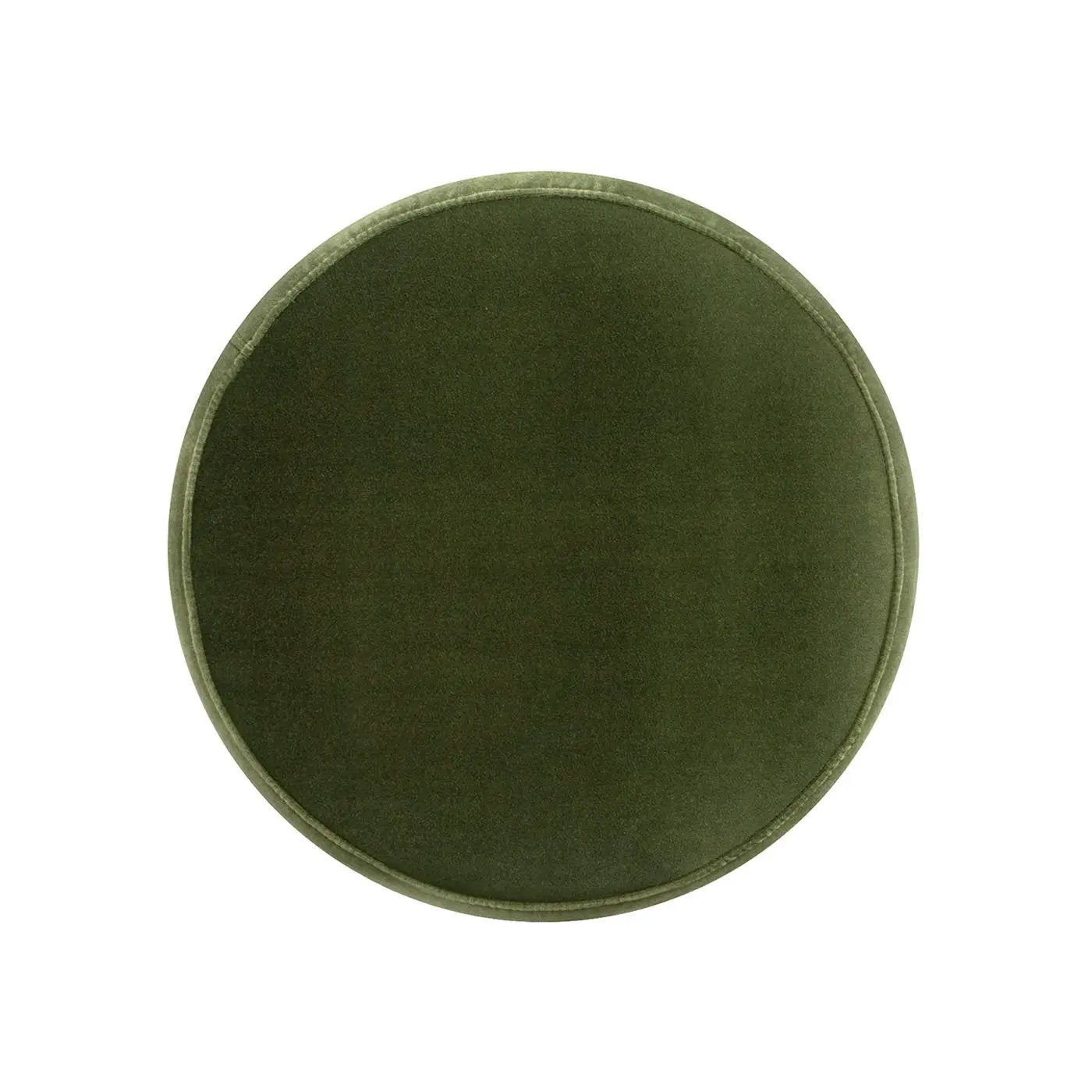 Edward - Round Upholstered Ottoman With Bullion Fringe - Olive Green by Unique Piece Furniture