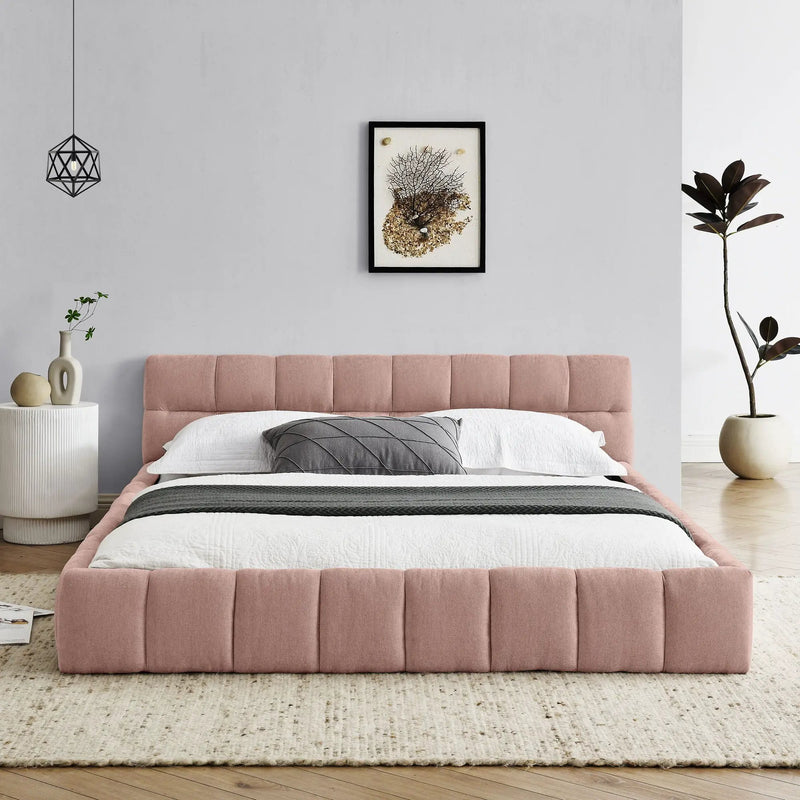 Modern Platform Bed Frame With Thick Fabric by Unique Piece Furniture