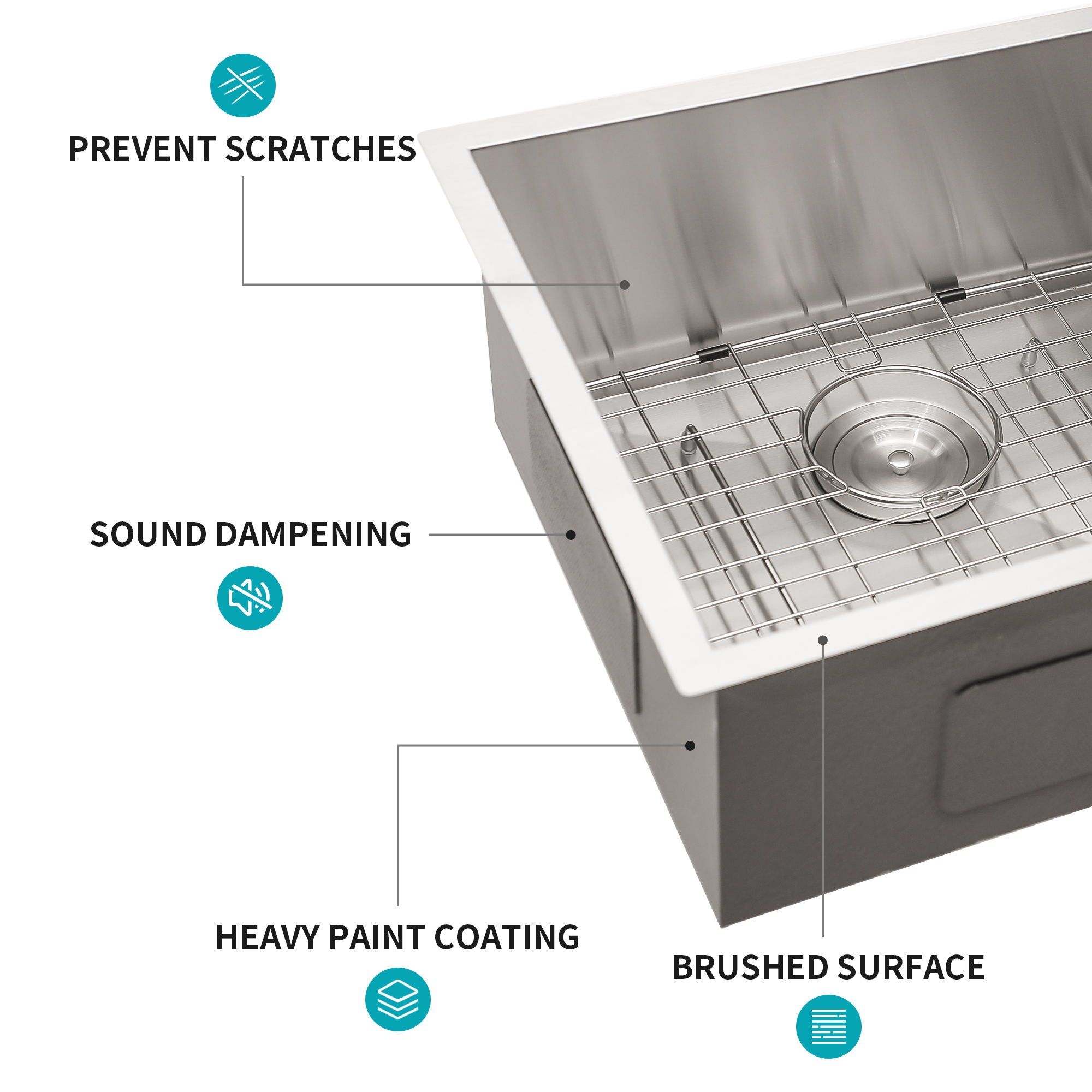 Modern Double Bowl Undermount Kitchen Sink 50 / 50 Design Stainless Steel by HouseOfZazla