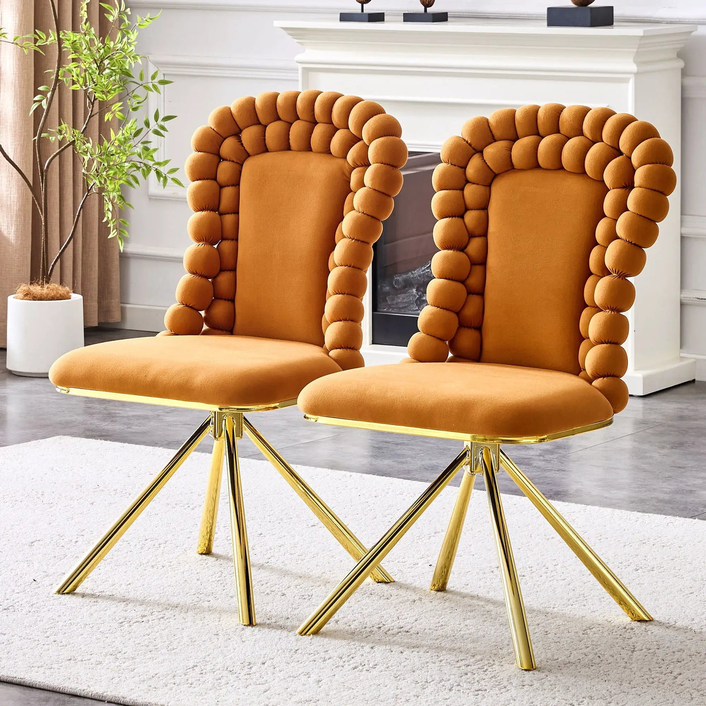 Puffy Bubble, Ball Chain Chair For Dining Room & Kitchen (Set of 2) by Unique Piece Furniture