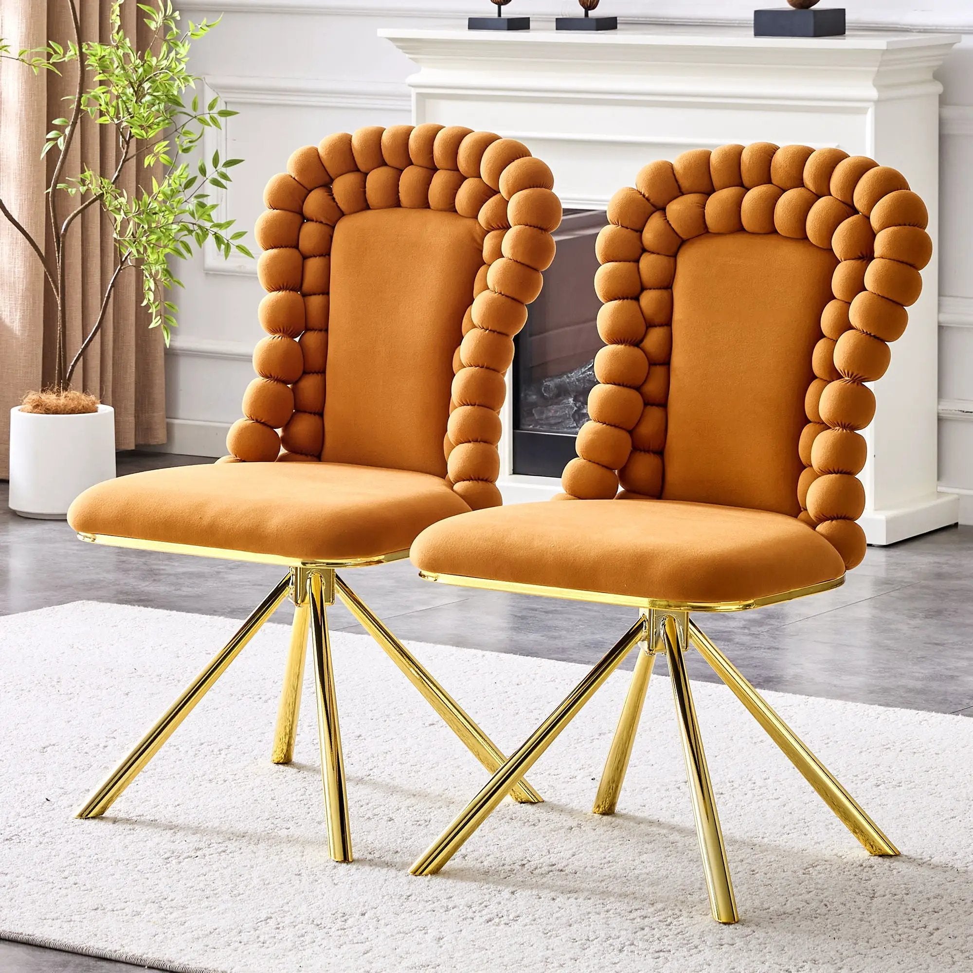 Puffy Bubble, Ball Chain Chair For Dining Room & Kitchen (Set of 2) by HouseOfZazla