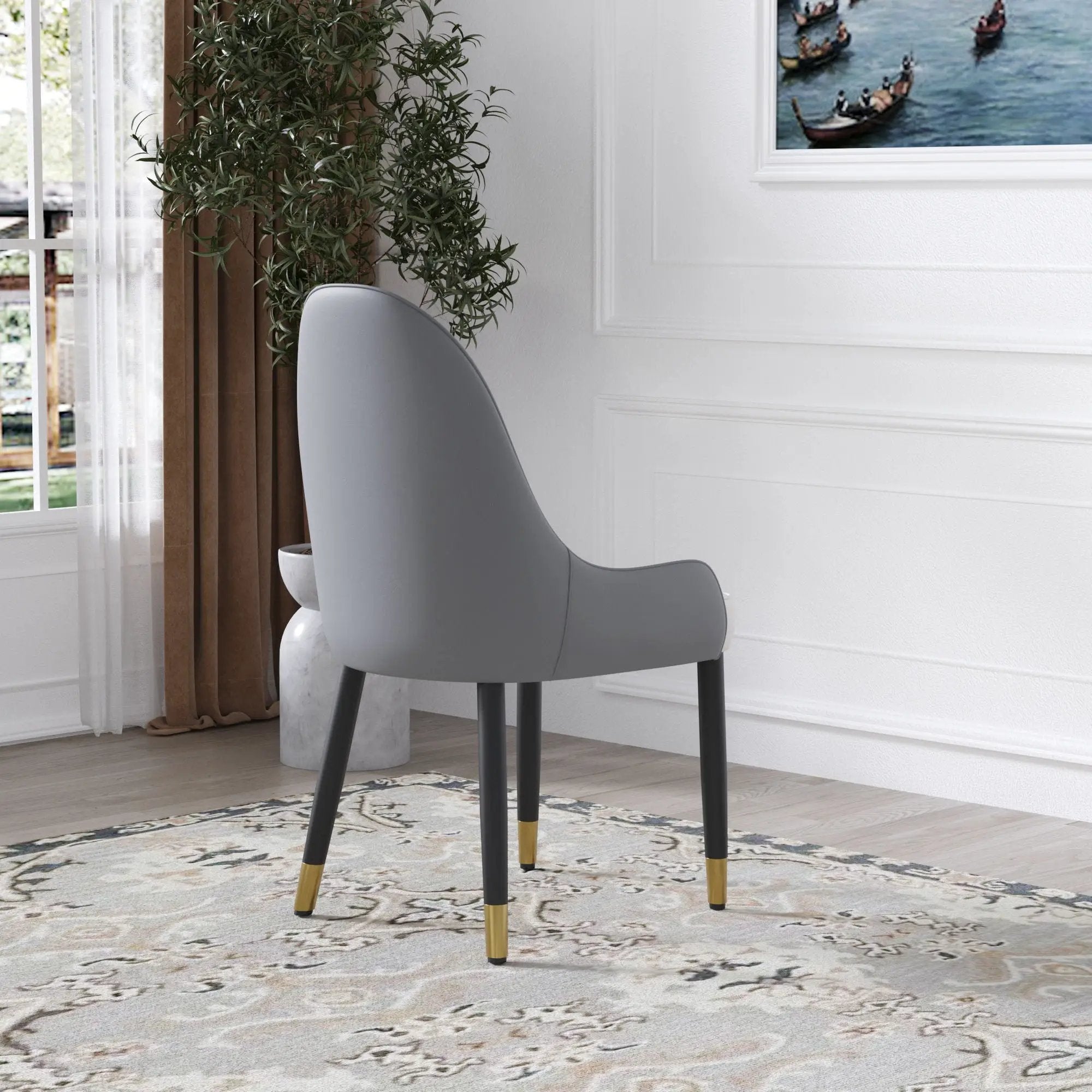 Modern Sponge-Filled Dining Chair, Solid Wood Metal Legs, Suitable For Restaurants, Living Rooms And Rooms (Set of 2) by Unique Piece Furniture