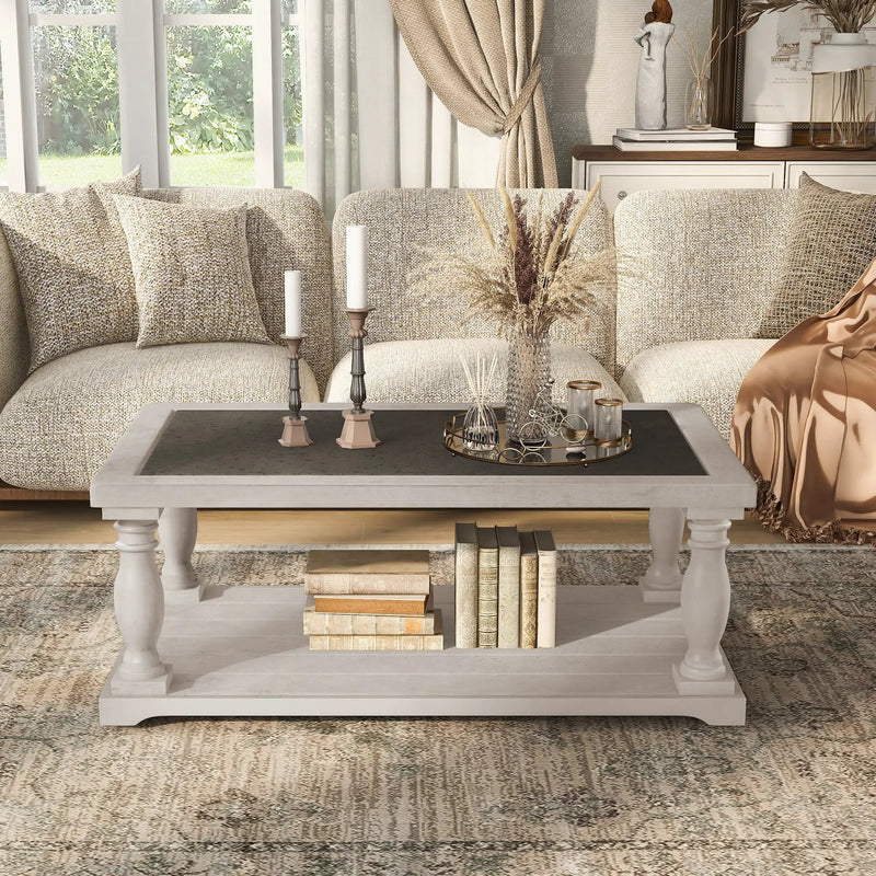 Vibe Haus Farmhouse Rectangular Coffee Table by HouseOfZazla