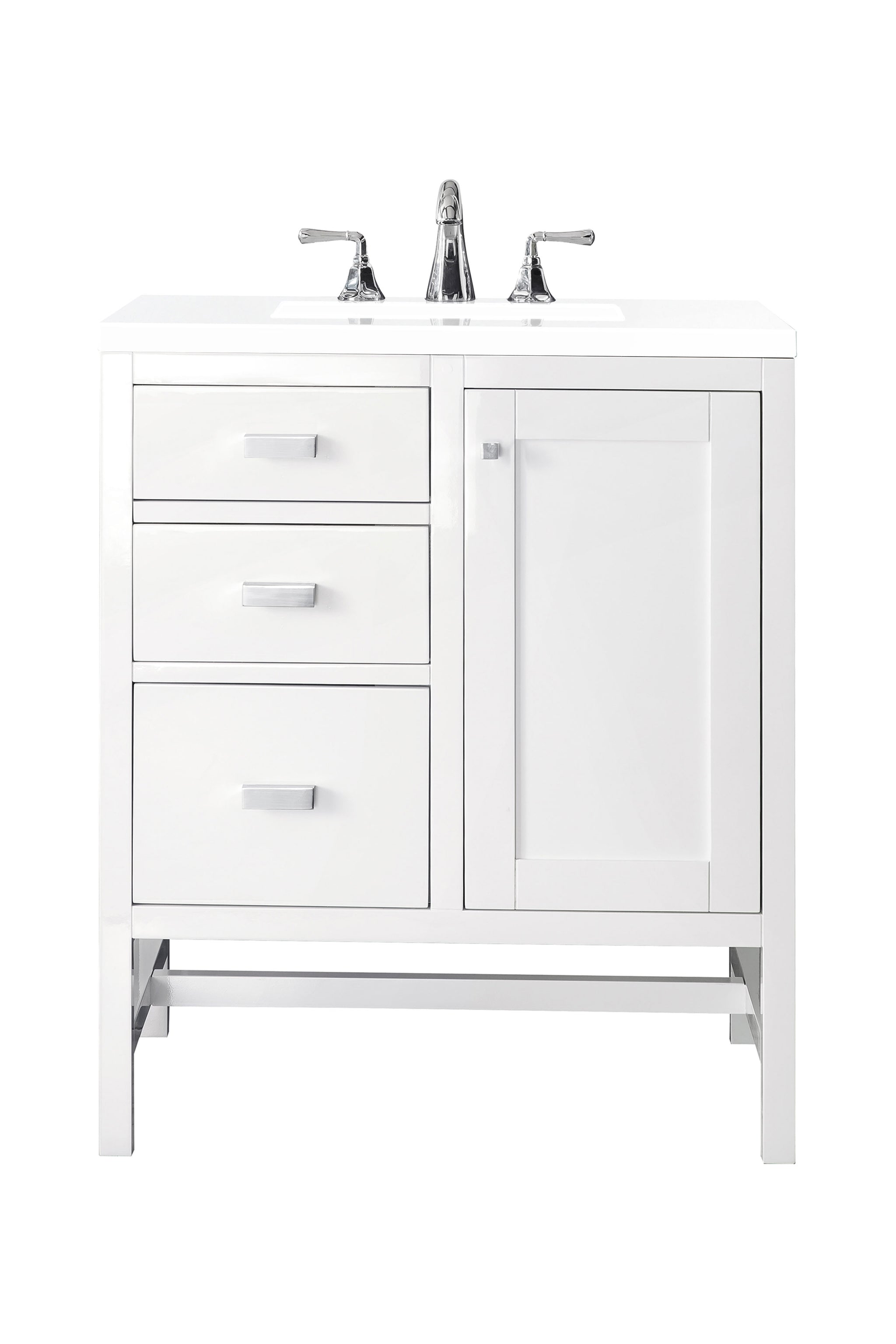 James Martin Addison 30" Single Bathroom Vanity, Glossy White, view 15