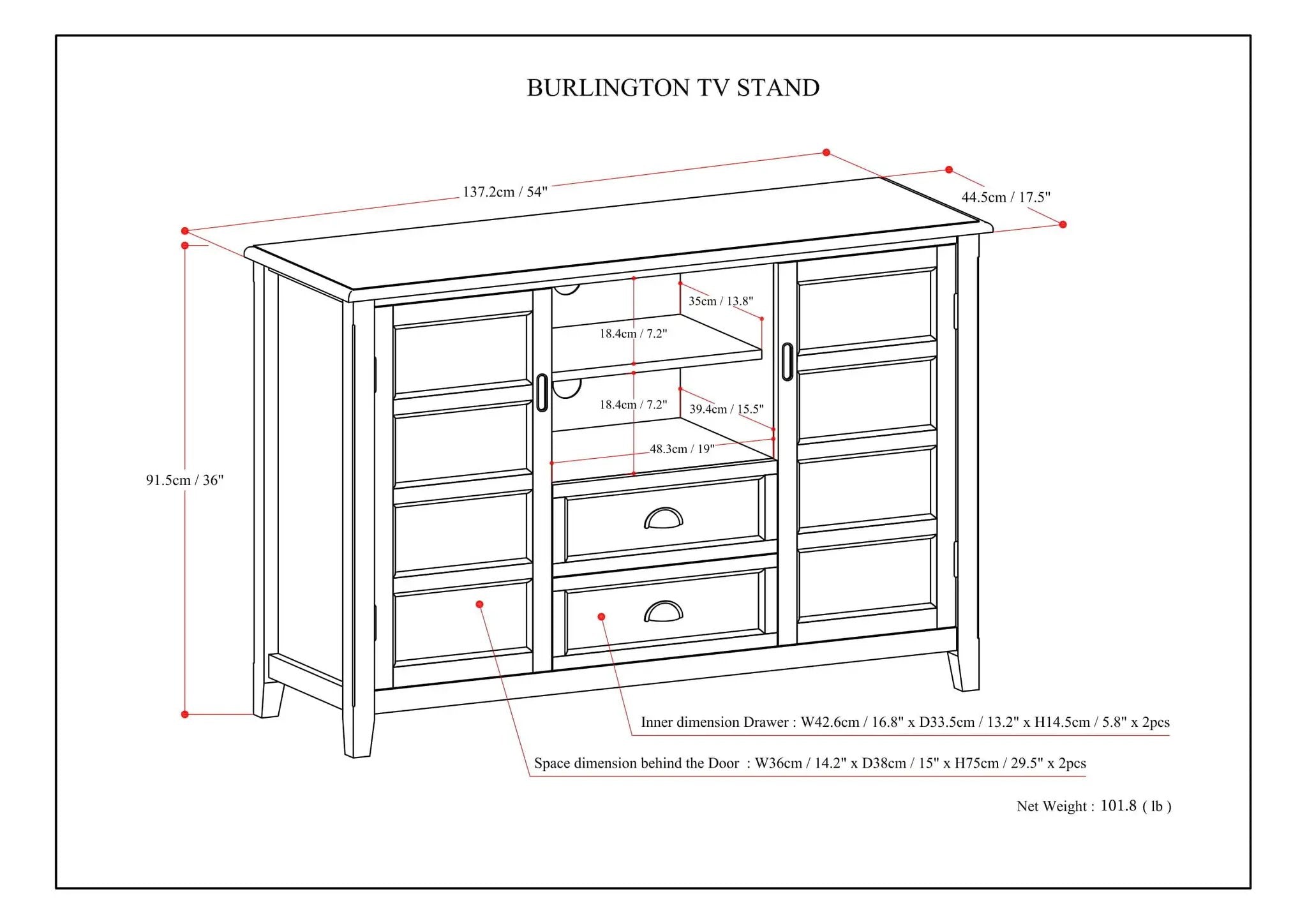 Burlington - Handcrafted Tall TV Media Stand by Unique Piece Furniture