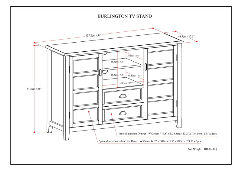Burlington - Handcrafted Tall TV Media Stand by HouseOfZazla