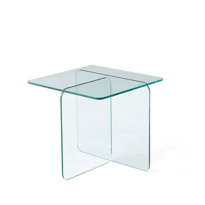 Modern Transparent Tempered Glass Sidetable by Unique Piece Furniture